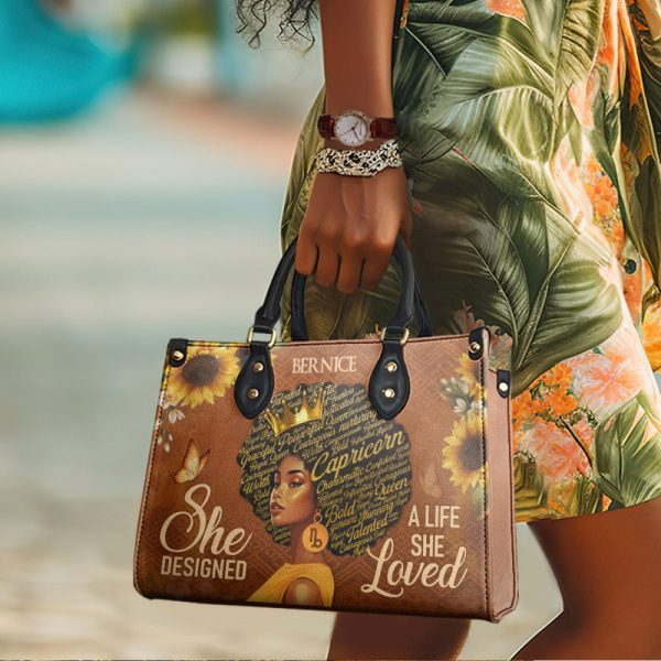 She Designed A Life She Loved - Personalized Leather Handbag Stb220