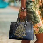 The Triquetra With Affirmations - Personalized Leather Handbag Stb219