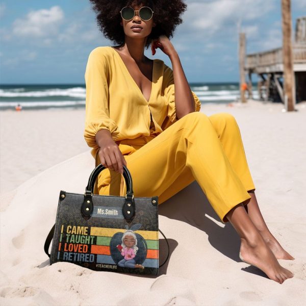 Retired Teacher - Personalized Leather Handbag Sblhblm1567M