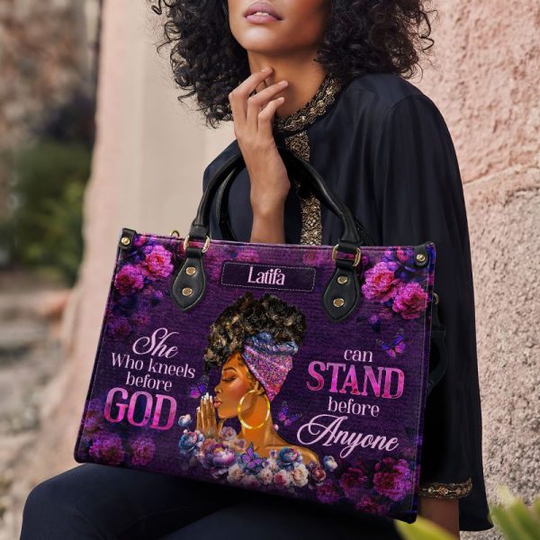 She Who Kneels Before God - Personalized Leather Handbag