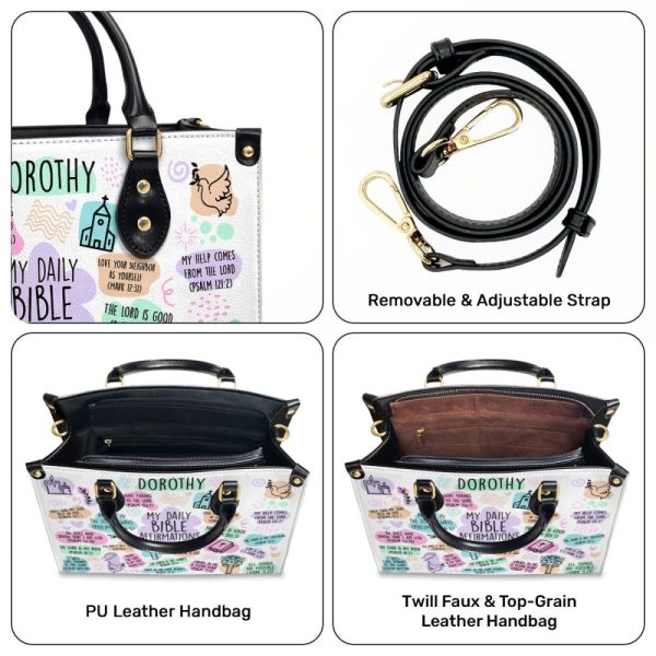 My Daily Bible Affirmations - Personalized Leather Handbag Sblhb26