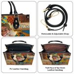 Africa Map Pattern - Personalized Leather Handbag Sblhbln1101L