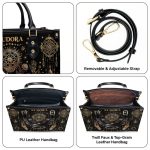 Mystic Moon And Sun - Personalized Leather Handbag Sblhbn09