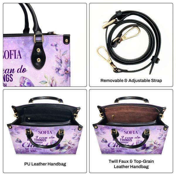 I Can Do All Things Through Christ Who Strengthens Me - Personalized Leather Handbag Sblhbtn01