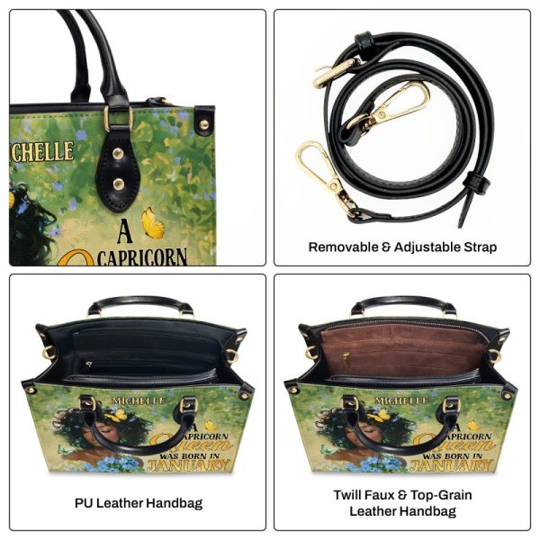 A Black Queen Was Born In - Personalized Leather Handbag