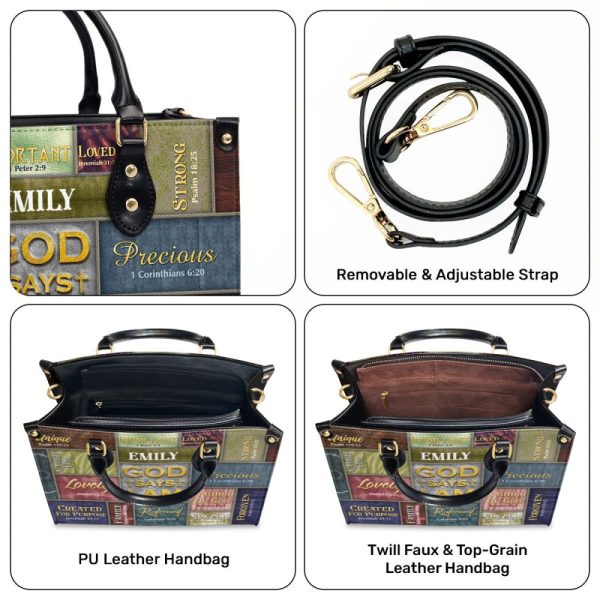 God Says I Am - Personalized Leather Handbag Sblhbpha773M