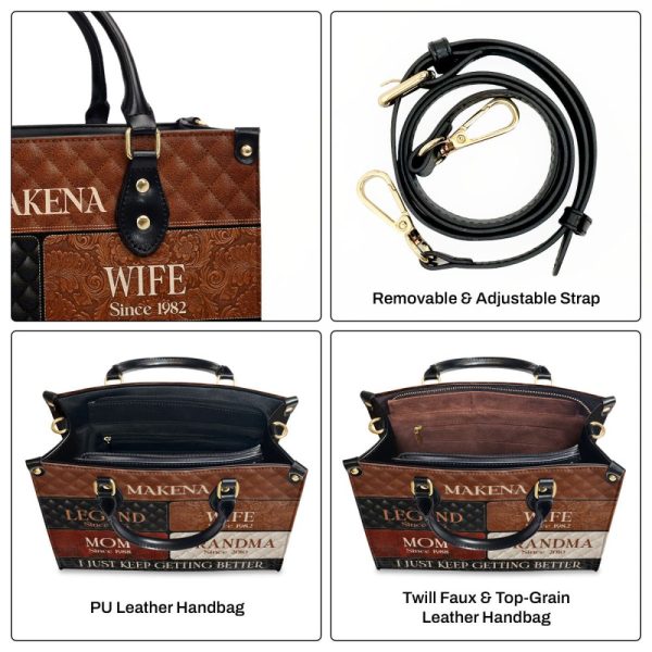Grandma Just Keep Getting Better - Personalized Leather Handbag Sblhblm1905M