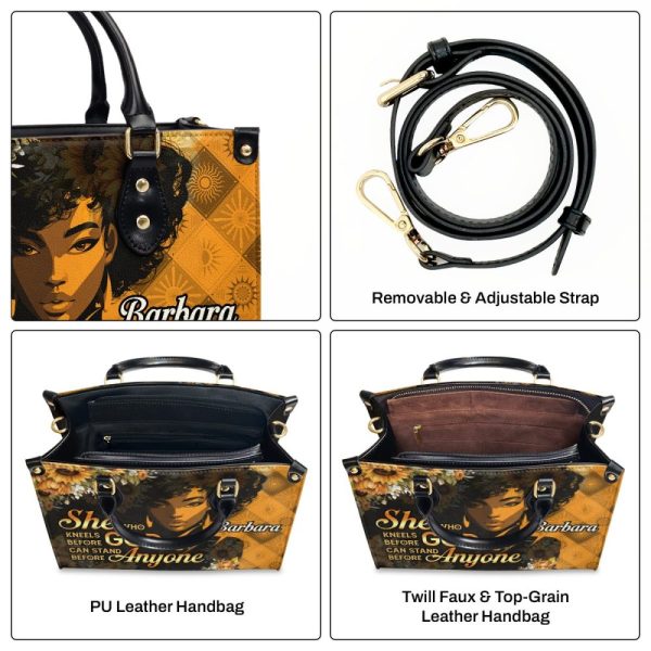 She Who Kneels Before God Can Stand Before Anyone - Personalized Leather Handbag