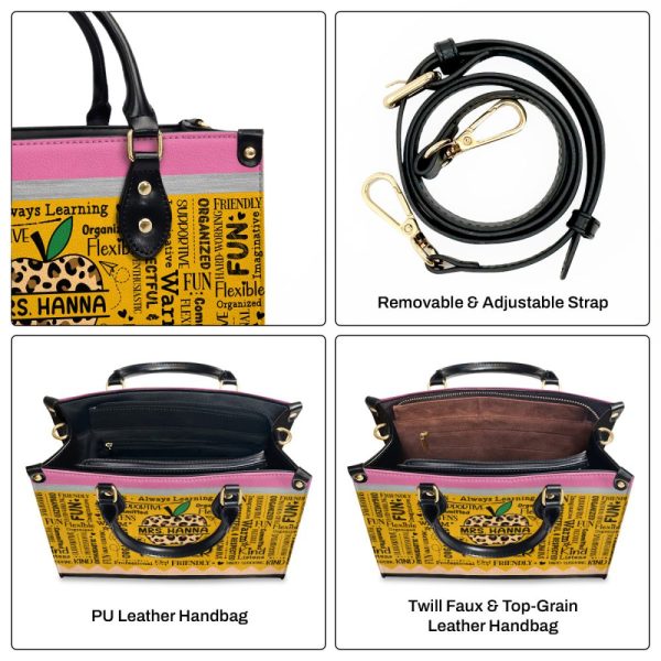 Teacher Apple - Personalized Leather Handbag Sblhbltn997M