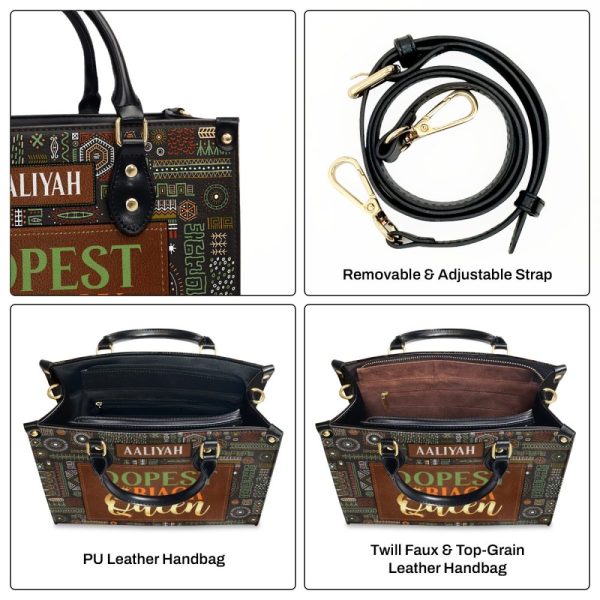 Dopest Black Queen - Personalized Leather Handbag