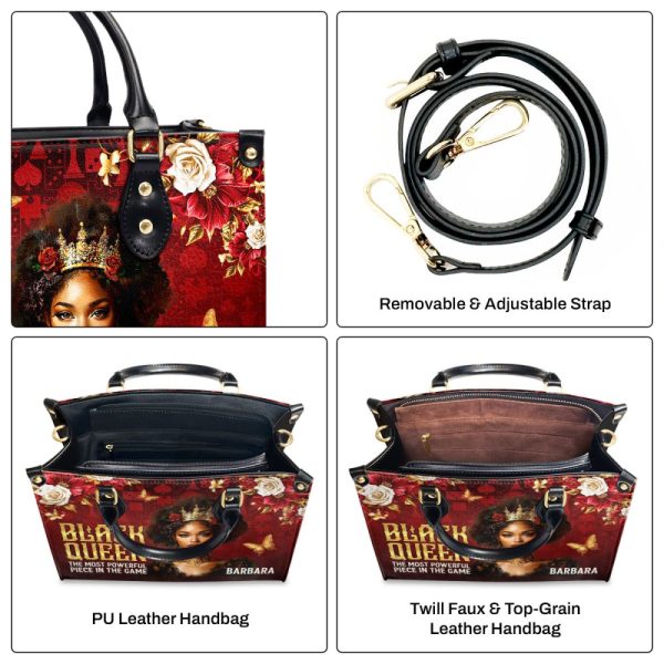 Black Queen Is Powerful - Personalized Leather Handbag