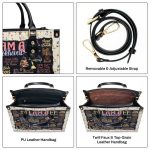I Am A Booktrovert - Personalized Leather Handbag Sblhblm965T