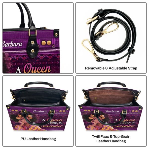 Black Queen - Personalized Leather Handbag