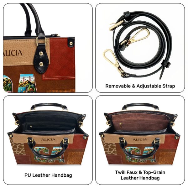 State Pride - Personalized Leather Handbag Stb160