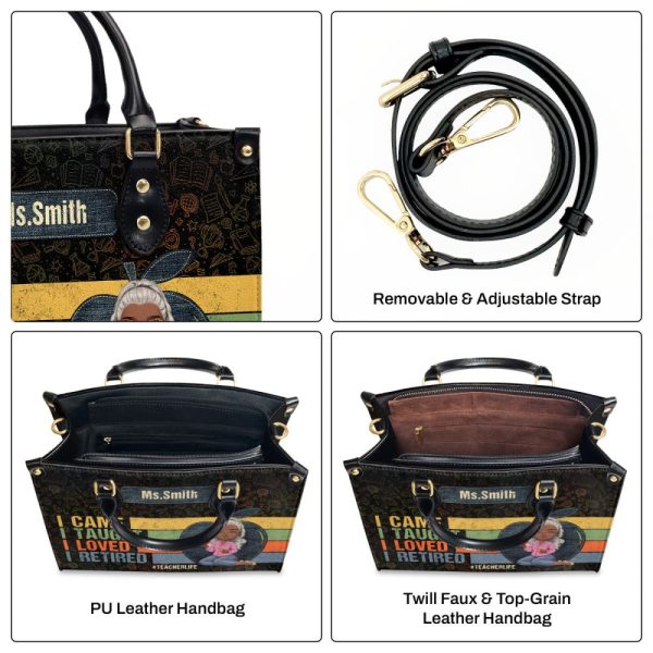 Retired Teacher - Personalized Leather Handbag Sblhblm1567M