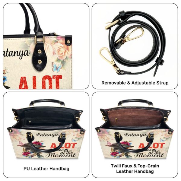 A Lot Going On At The Moment - Personalized Leather Handbag Stb194