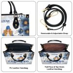 Horoscope Queen Created With A Purpose - Personalized Leather Handbag Stb215