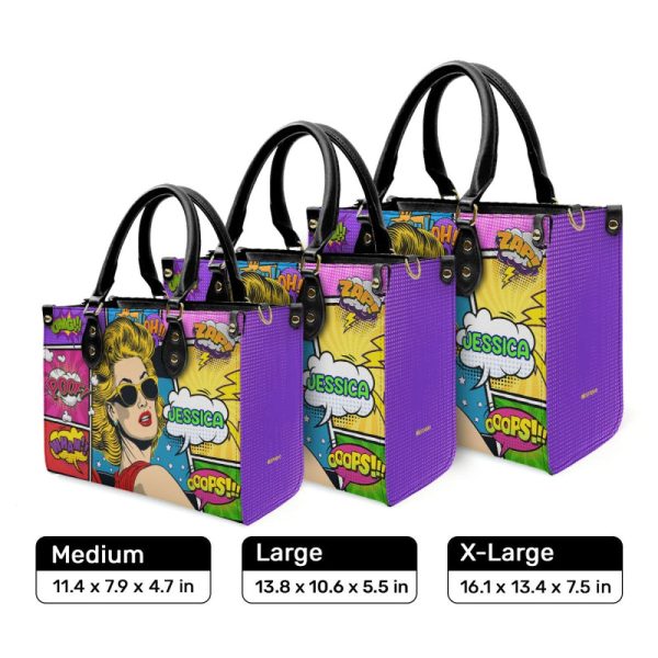 Popart Style - Personalized Leather Hand Bag Sblhbpha779T