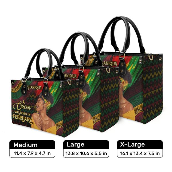 A Beautiful Black Queen - Personalized Leather Handbag