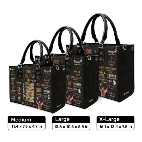 God Says I Am - Personalized Leather Handbag