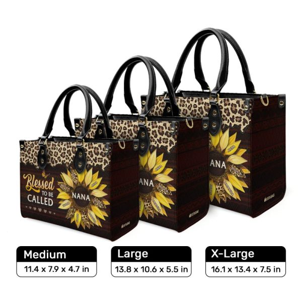 Blessed To Be Called Grandma - Personalized Leather Handbag