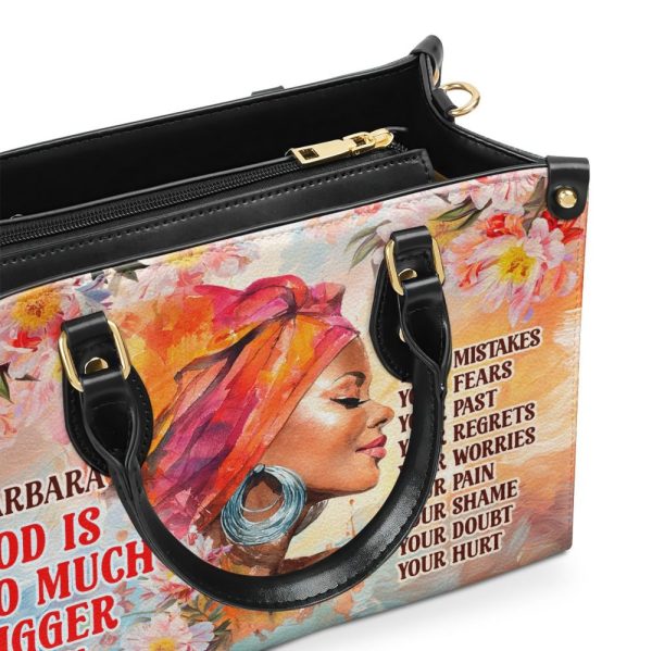 God Is So Much Bigger Than - Personalized Leather Handbag