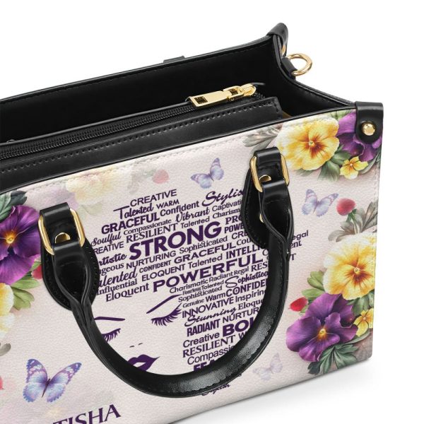 Afro Map - Personalized Leather Handbag Stb196