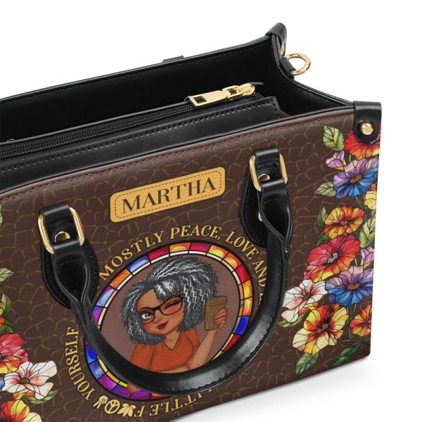 She Believed She Could So She Did - Personalized Leather Handbag Sblhbln1085M