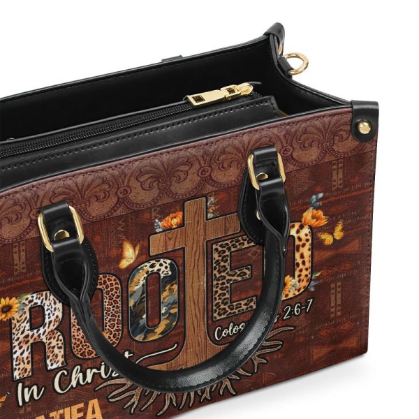 Rooted In Christ - Personalized Leather Handbag Sblhblm1465Ta