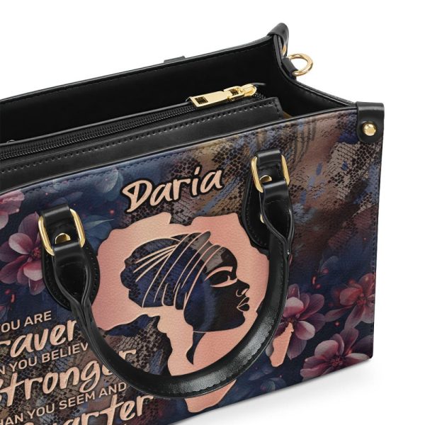 You Are Braver Than You Believer - Personalized Leather Handbag Sblhbln1108L