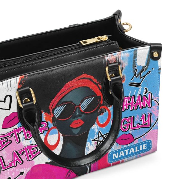 Better Late Than Ugly - Personalized Leather Handbag Sblhbln2395L