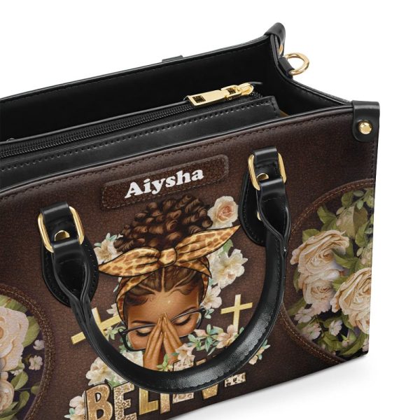 Believe - Personalized Leather Handbag Sblhbha44