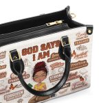 God Says I Am Teacher - Personalized Leather Handbag