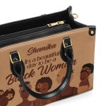 It Is A Beautiful Day To Be A Black Woman - Personalized Leather Handbag Stb95
