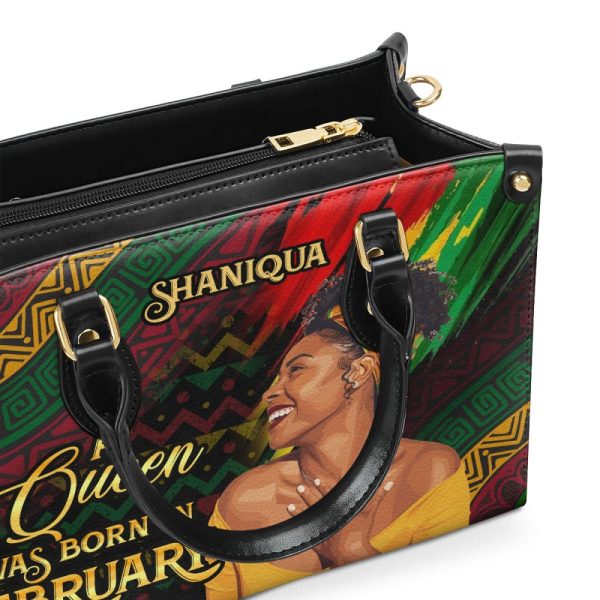 A Beautiful Black Queen - Personalized Leather Handbag