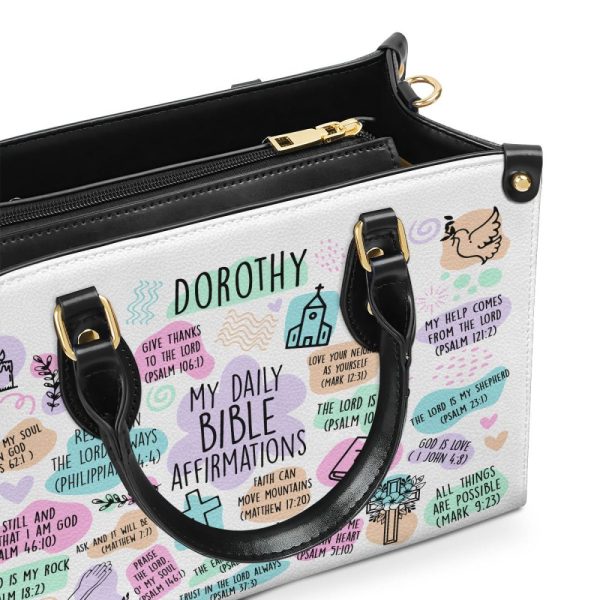 My Daily Bible Affirmations - Personalized Leather Handbag Sblhb26