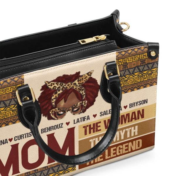 Mom The Woman The Myth The Legend - Personalized Leather Handbag Sblhblm1931M