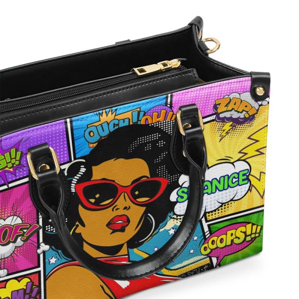 Popart Style - Personalized Leather Hand Bag Sblhbpha779T