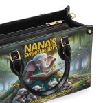 Nana'S Sweethearts - Elephants Personalized Leather Handbag Stb75