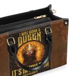 I Was Born A Queen - Personalized Leather Handbag Stb151