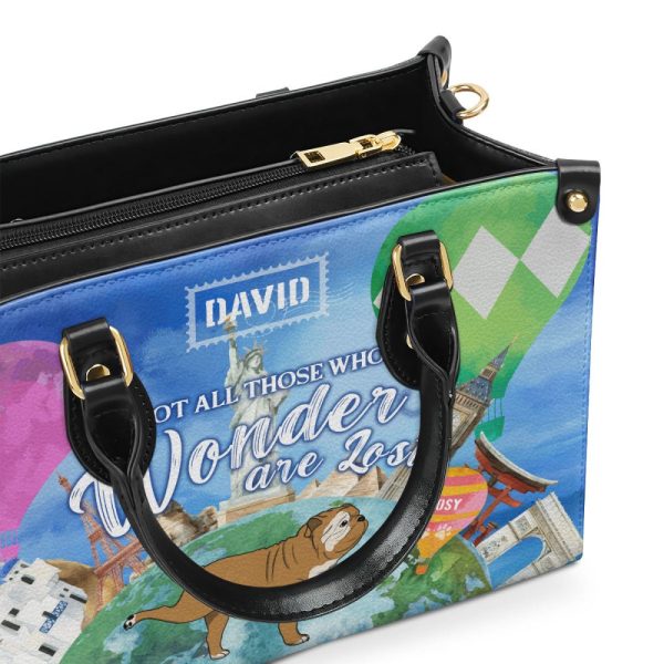 Not All Those Who Wander Are Lost - Personalized Leather Hand Bag Sblhbha28