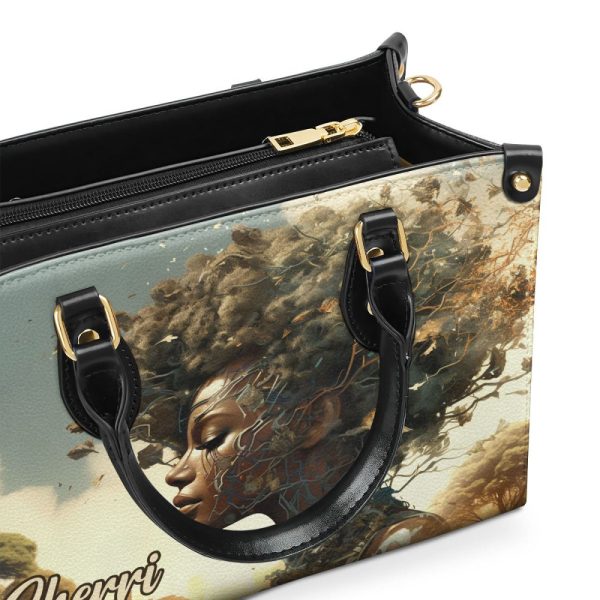 Rooted Radiance - Personalized Leather Handbag Sb127