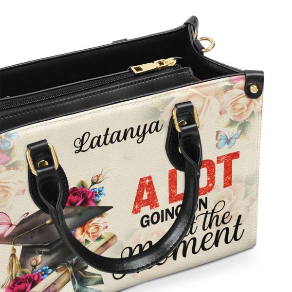 A Lot Going On At The Moment - Personalized Leather Handbag Stb194