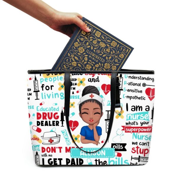 Nurse - Personalized Leather Totebag