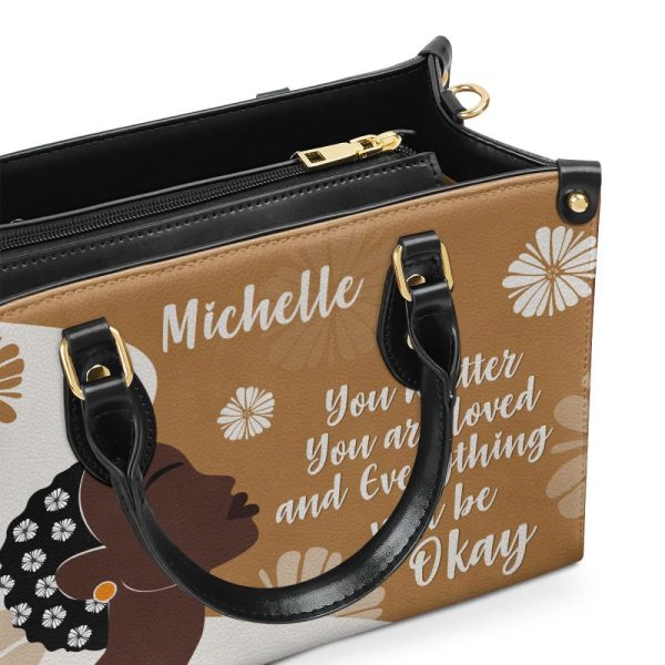 You Matter You Are Loved - Personalized Leather Hand Bag Stb97