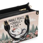 Inhale Peace, Exhale Love - Elephant Personalized Leather Handbag Sb838