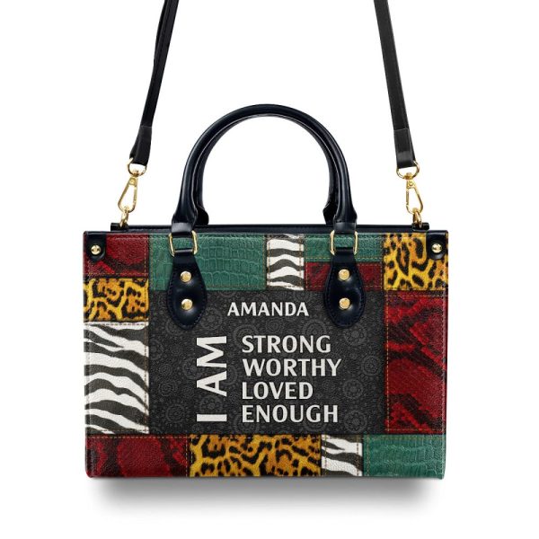 I Am - Personalized Leather Handbag