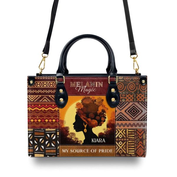 Melanin Magic - Personalized Leather Handbag Mb06