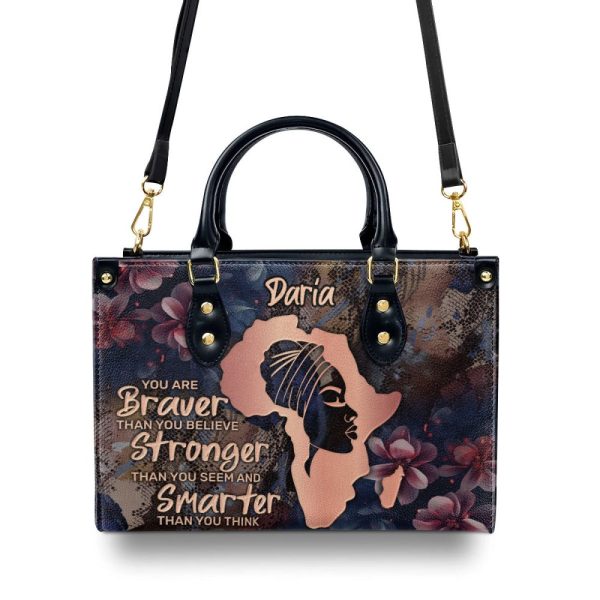 You Are Braver Than You Believer - Personalized Leather Handbag Sblhbln1108L