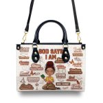 God Says I Am Teacher - Personalized Leather Handbag
